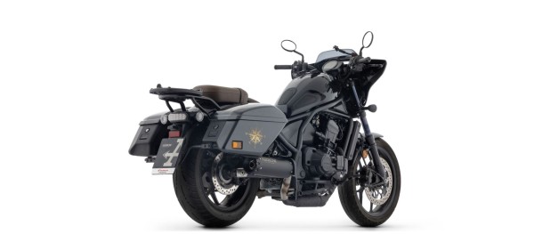 ARROW exhaust REBEL DARK Sip-On with carbon end cap for Honda CMX 1100 Rebel T (25-)