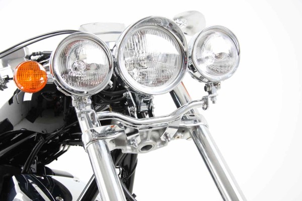 Twinlight auxiliary headlight set (high beam) chrome for Honda VT 1300 CX Fury (10-16) Hepco & Becker
