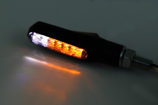HIGHSIDER smart Shorty Fin LED indicator/position light black/tinted 2in1, E-approved (pair)