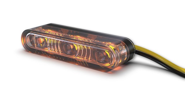 HIGHSIDER Pro Star-MX1 Pro LED Indicator Housing Black / Lens Smoke Gray (Pair), Front & Rear