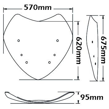 Windshield original type - height 675 mm for BMW R 1200 RT (05-09)