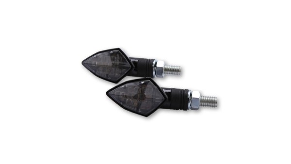 HIGHSIDER Smart Rock LED turn signal housing carbon / lens smoke gray (pair), front & rear