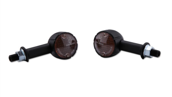 HIGHSIDER Smart Arizona bulbs Mini turn signal housing black / lens smoke gray (pair), front & rear