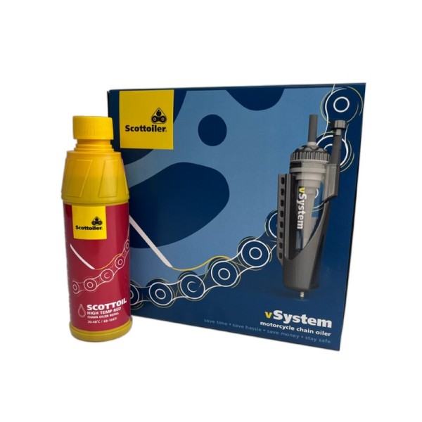 Scottoiler vSystem Chain Oiler Universal Edition + High Temp Red Lubricant
