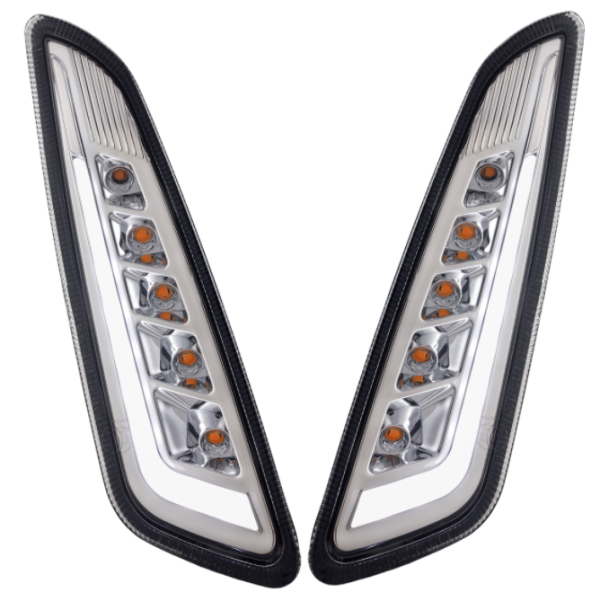 Turn signal kit front left/right for Vespa Primavera/Sprint 50cc 2T/4T, tinted