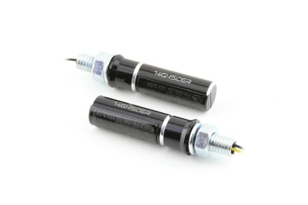 HIGHSIDER Pro Conero LED turn signal housing black / lens smoke gray (pair), front & rear