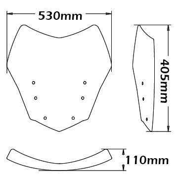 Sport low windshield for BMW K 1600 GT /GTL (10-22), light smoke