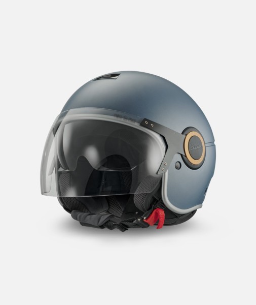 Vespa Officina 8 Open-Face Helmet, Matte Blue