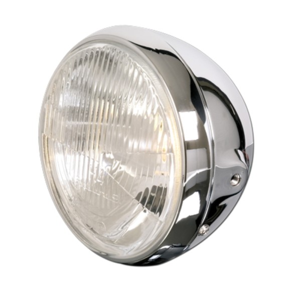 HIGHSIDER smart 7 inch headlight British Style Chrome E-approved (1pc)