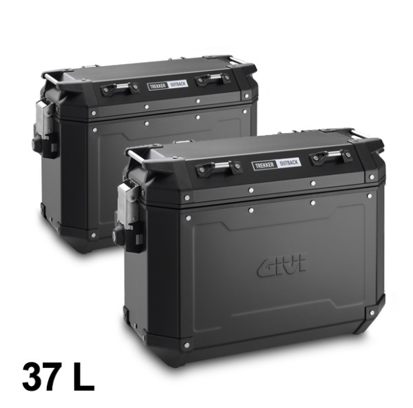 Givi aluminum side case set Trekker Outback 37L black Monokey