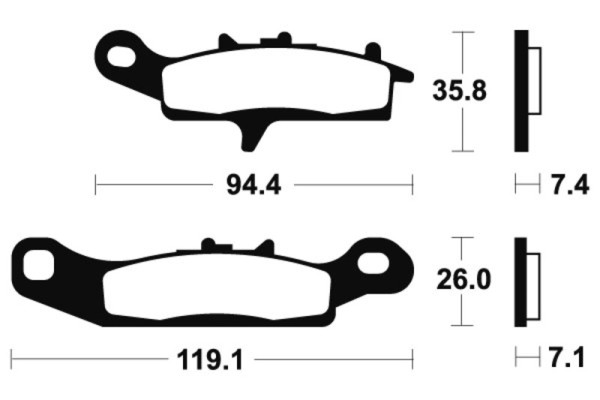 Tecnium ATV sintered metal brake pads - 01624798
