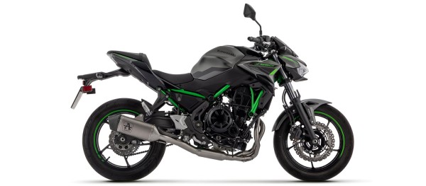 ARROW Racing-Komplettanlage mit VELOCE Endschalldämper Titan mit Cabonendkappe für Kawasaki Ninja 65