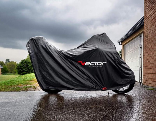 VECTOR H2O Inner/outer tarpaulin for motorcycle/scooter with top case and high windshield - Black
