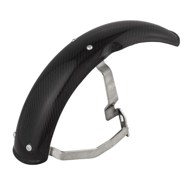 Mudguard 2.0 Garelli EVO II for Vespa PX 80-200cc, carbon clear, bracket stainless steel