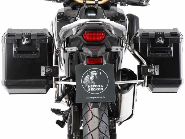 Xplorer cutout case set black + cutout carrier silver for CRF 1100 Africa Twin /Adventure (20-23)