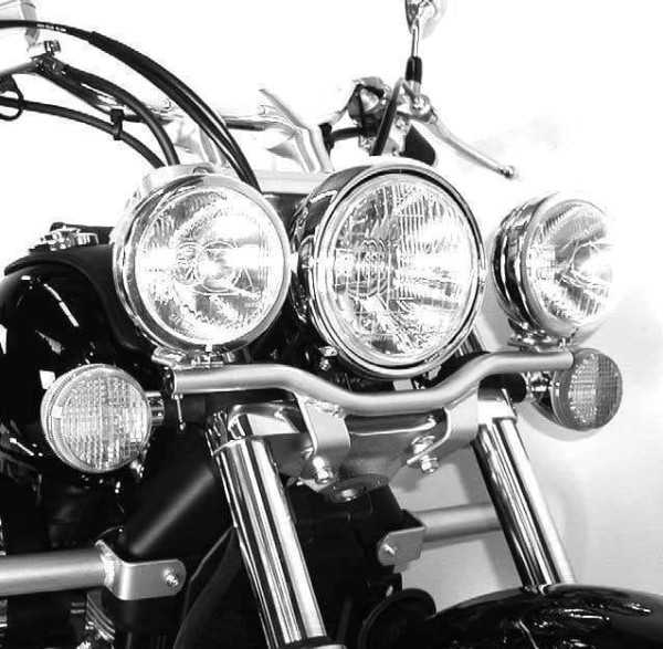 Twinlight auxiliary headlight set (high beam) chrome for Honda VT 750 DC Shadow Spirit (07-13)