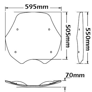 Windshield original type for BMW R 850 R /R 1100 R (94-02), light smoke