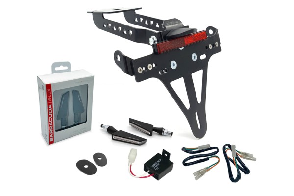 alpha Technik Kennzeichenhalter-Blinker-Kit SQ-LED (vorne + hinten) für Kawasaki Z650 und Ninja 650