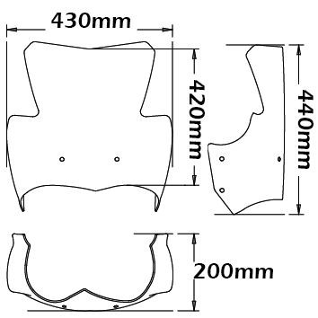 High windshield Sport for BMW K 1200 R /K 1300 R, clear