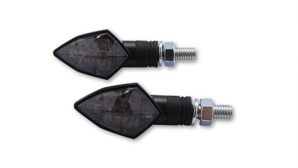 HIGHSIDER Smart Rock LED turn signal housing black / lens smoke gray (pair), front & rear