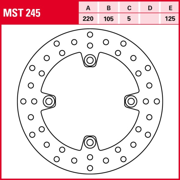 TRW Rear brake disk rigid MST245