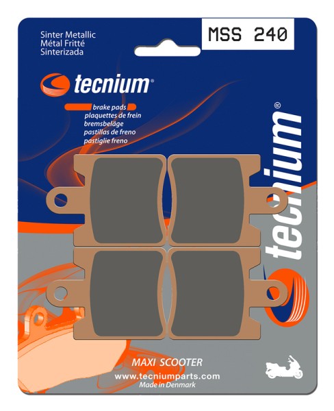 Tecnium Maxi Scooter sintered metal brake pads - MSS240