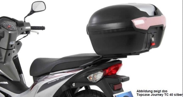Journey Topcase 40 black-silver incl. carrier for Honda AFS 110i Wave (12-16) Hepco & Becker
