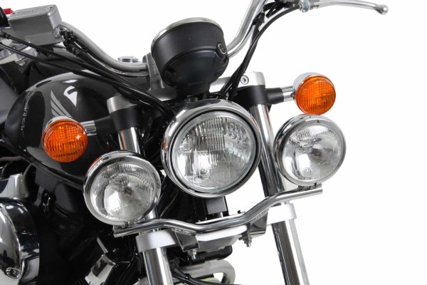Twinlight auxiliary headlight set (high beam) chrome for Honda VT 750 S/RS (10-14)