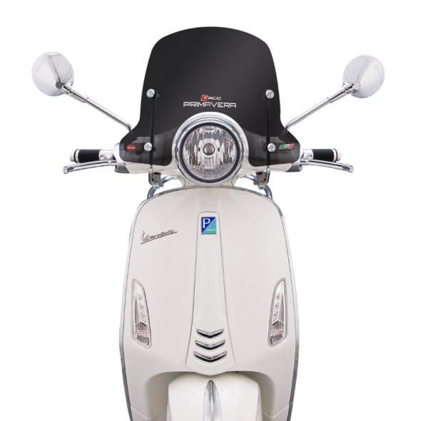 Windshield FACO half high for Vespa Primavera /Elettrica 50-125cc 2T/4T ('14-), black tinted