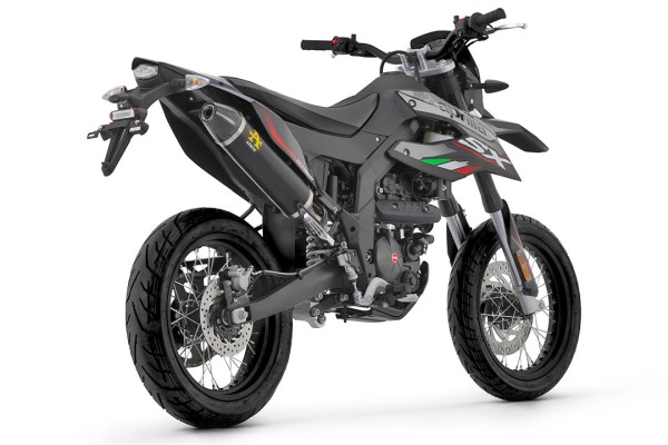 ARROW Auspuff DARK THUNDER mit Carbon-Endkappe für Aprilia RX125 / SX125 Modelljahr 2021-2023