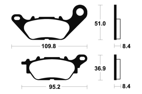 Tecnium Scooter Organic Brake Pads - ME358