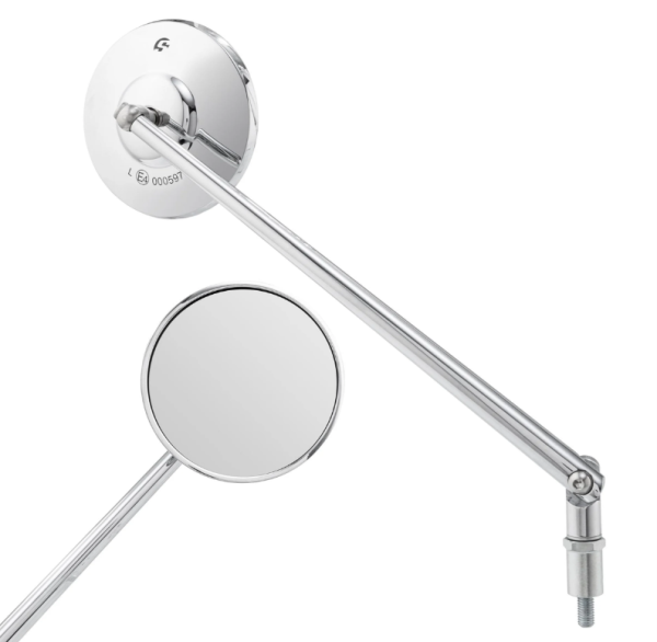 Standard mirror for Vespa, right-hand thread, chrome