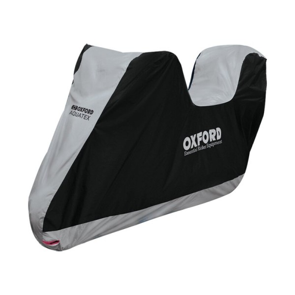Oxford Indoor / Outdoor Cover Aquatex Black/Silver - Motorcycle / Scooter with Topcase - L