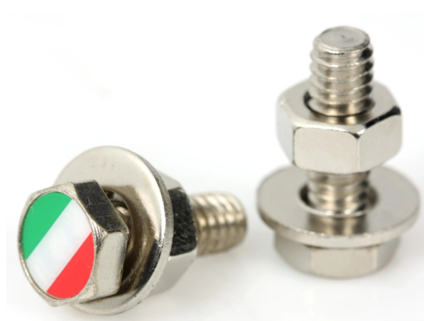 Screw number plate/holder "SIP TRICOLORE" for Vespa, hexagon, M6x20 mm