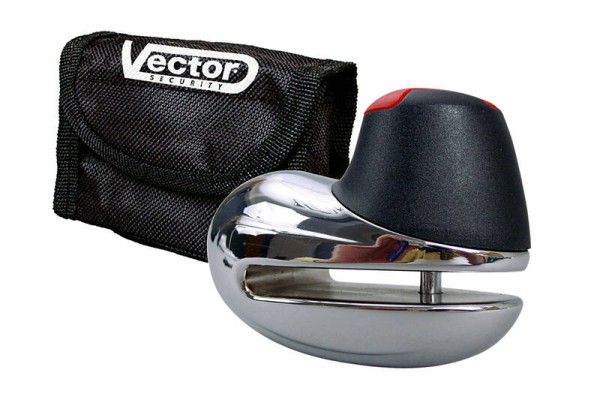 VECTOR Mini brake disk lock with case - Ø6mm chrome