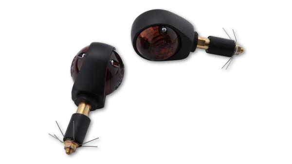 HIGHSIDER Smart ox-eye bulbs Handlebar end indicators Housing black / Lens smoke gray (pair), V