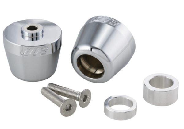 Handlebar end weights left/right for Vespa Primavera/Sprint/ET/LX/LXV/S, chrome