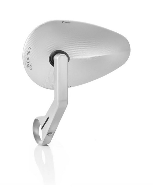 Handlebar end mirror RIZOMA "Reverse Radial" left or right for Vespa, silver anodized