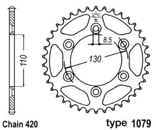 B1 Standard rear steel pinion - 420