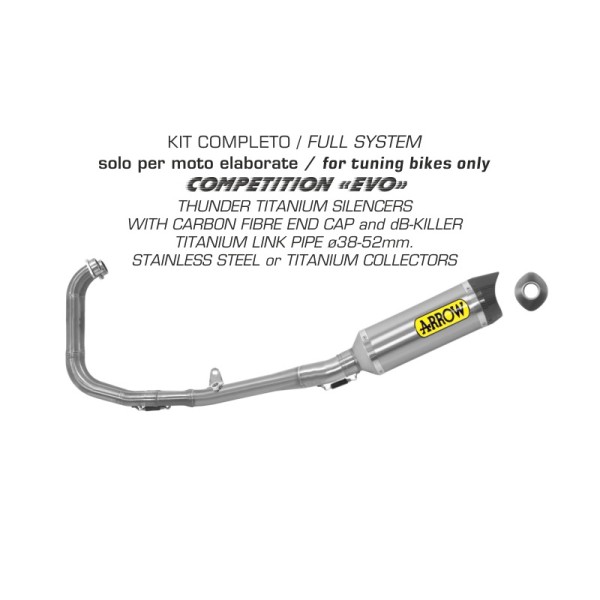 ARROW Auspuff Komplettanlage THUNDER COMPETITION EVO FULL TITANIUM SYSTEM für Yamaha YZF-R3 2015-, T