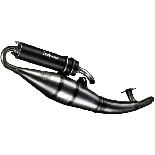 LeoVince Exhaust System Hand Made TT, Black Edition, Steel, Full System for Aprilia / Piaggio