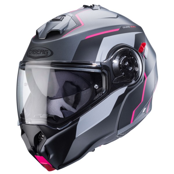 Caberg helmet Duke Evo Move matt-gun metallic/black-fuchsia