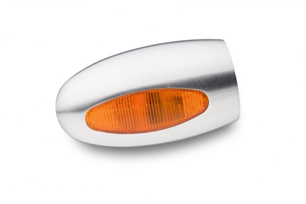 Kellermann replacement base body, aluminum, BL 1000 yellow, halogen, silver satin finish