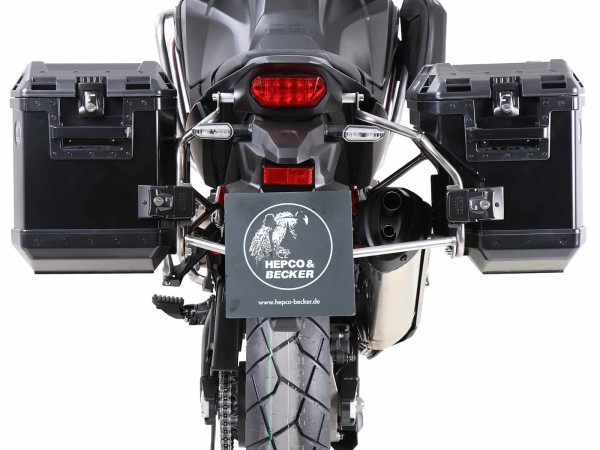 Xplorer cutout case set black + cutout carrier silver for Honda CRF1000 Africa Twin Adventure