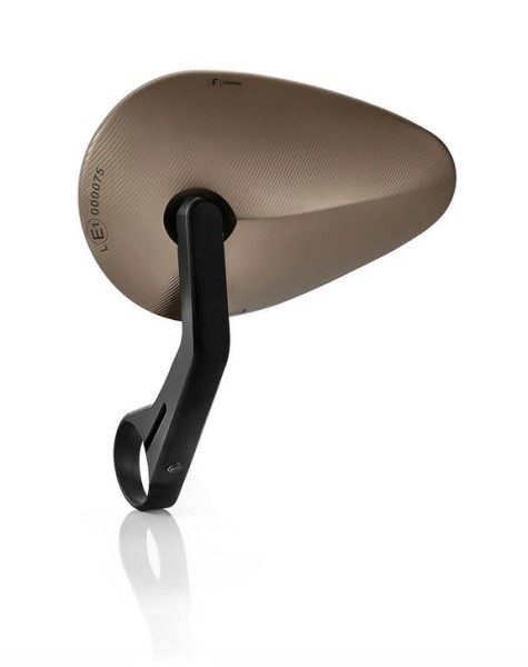 Handlebar end mirror RIZOMA "Reverse Radial" left or right for Vespa, bronze anodized