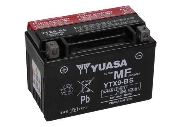 YUASA battery YTX 9-BS maintenance-free (AGM) incl. acid pack