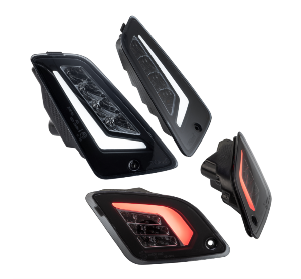 Turn signal kit ZELIONI front & rear for Vespa GTS/GTS Super/GTV 125-300cc, tinted