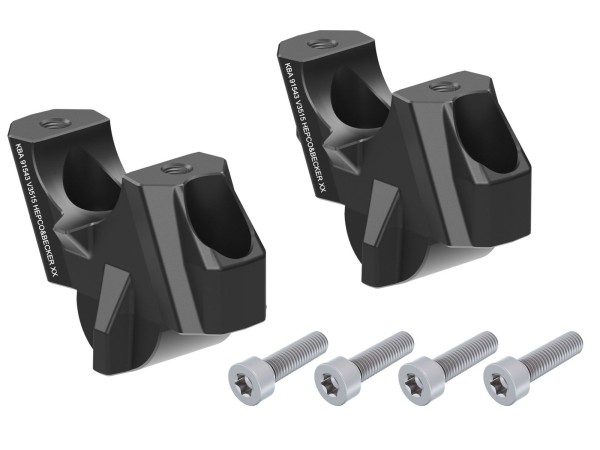 Handlebar riser H=35 mm with offset 15 mm back black for BMW S 1000 R (21-) Hepco & Becker
