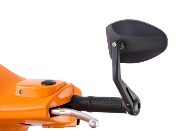 Handlebar end mirror FERRARA 2 for Vespa left or right, black