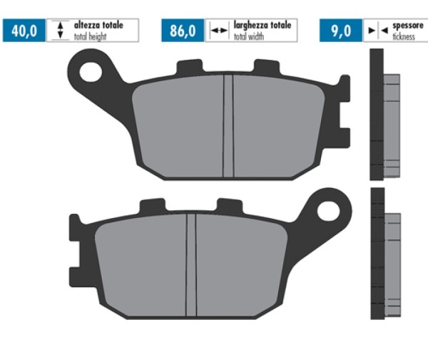 Polini rear brake pad set sintered metal, E-approved